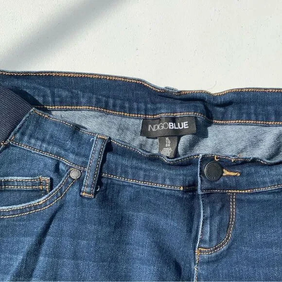 Indigo Blue Dark Denim Jean Shorts - Picture 2 of 3